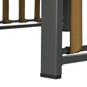 Set Tavolino e 2 Sedie da Giardino  in Acciaio e Rattan Grigio