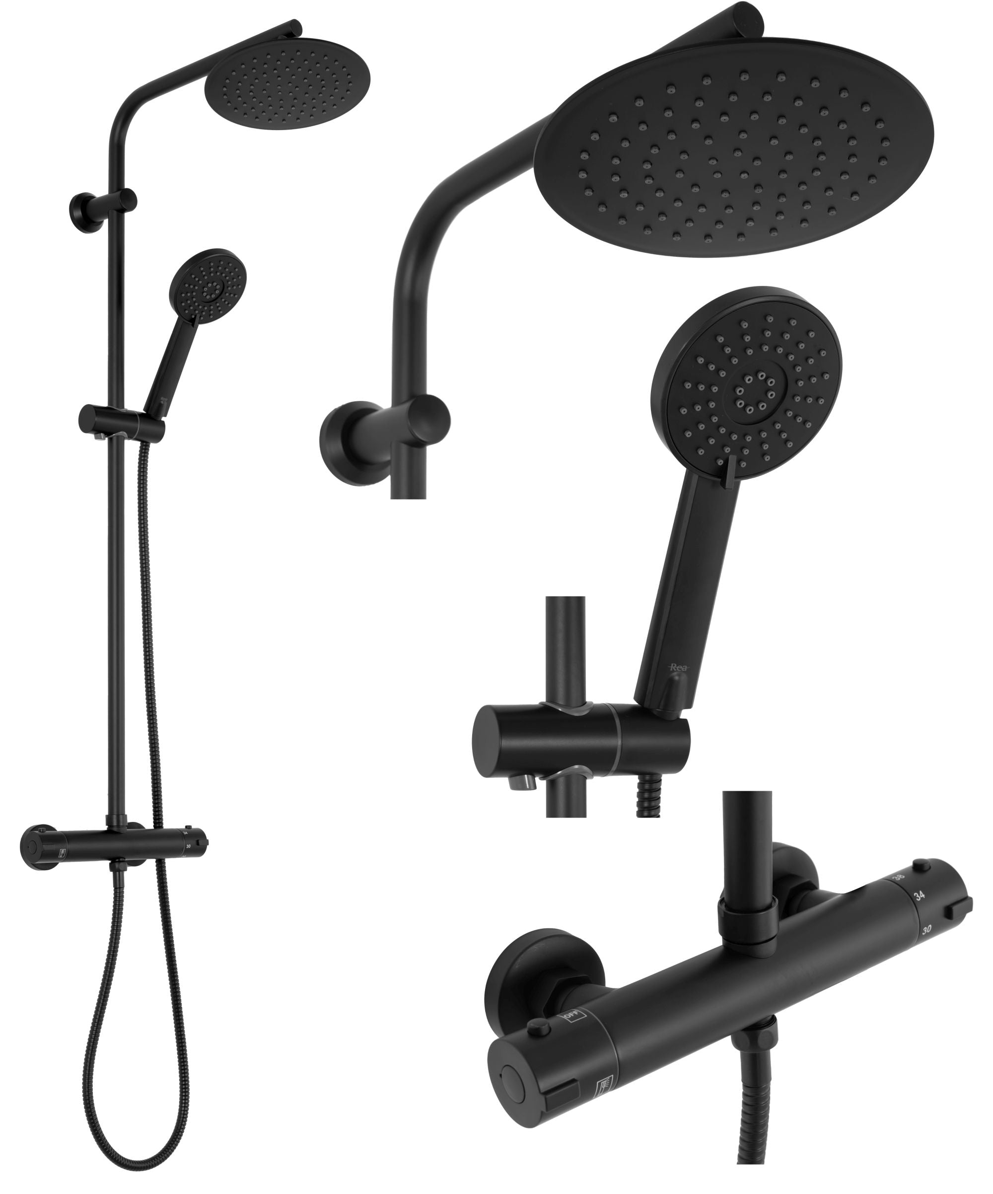 Set Doccia Da Incasso Rea Bliss Black