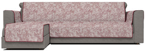 Copridivano con Penisola Sinistra Seduta 190 cm in Poliestere e Cotone Bordeaux