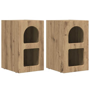 Set di 2 Comodini | Armadio da Notte | Mobiletto da notte Rovere artigianale 29,5 x 33,5 x 50 cm