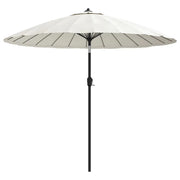 Ombrellone e palo da esterno con struttura in alluminio 270 cm bianco sabbia 02_0008283