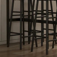 Set Tavolo e Sedie 5 Pezzi con 4 Sgabelli con Poggiapiedi e Tavolo Rettangolare, Nero e Marrone