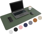 Sostegno per scrivania in pelle sintetica - Muismat XXL - Sostegno per scrivania multifunzionale - Sostegno per scrivania grande - Sostegno per scrivania - Muismat allungabile - Inclusa clip per cavi (Verde, 80 cm x 40 cm)