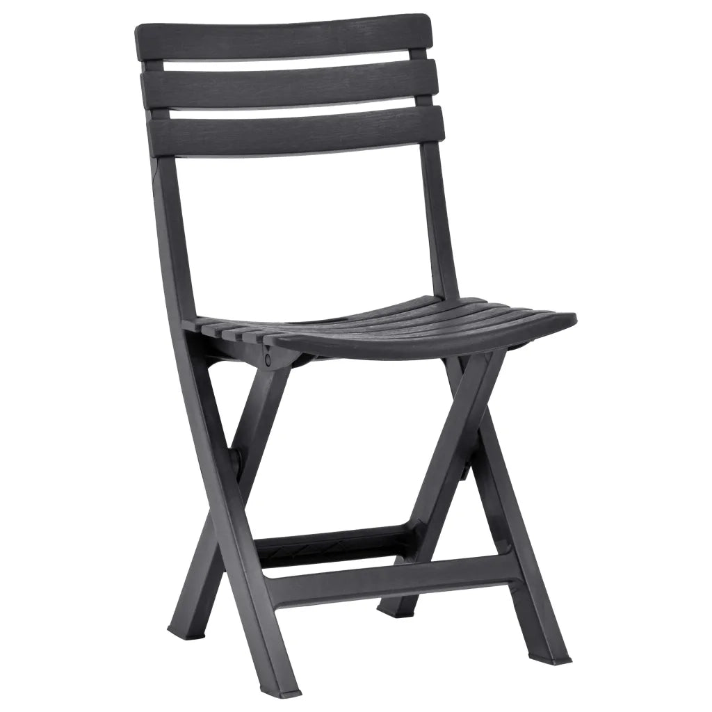 Sedie da Giardino Pieghevoli 2 pz in Plastica Antracite cod mxl 55651