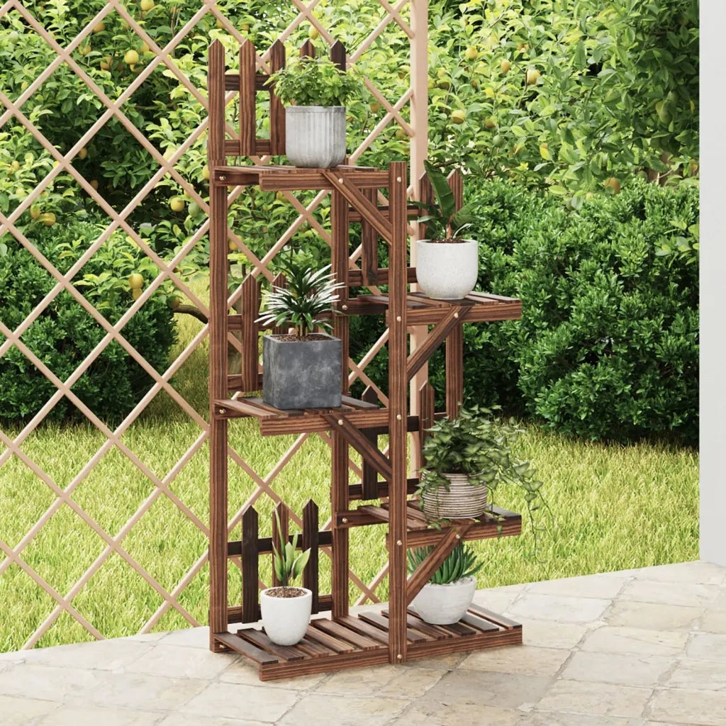Portafiori-Supporto per Piante-Rastrelliera per Fiori 60x25x130 cm in Legno Massello di Abete 805417