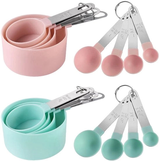 Set di misurini in acciaio inox da 16 pezzi con manico in acciaio inox - accessori da cucina - accessori da forno - scala di misura - distribuzione di portata - duraturo e resistente
