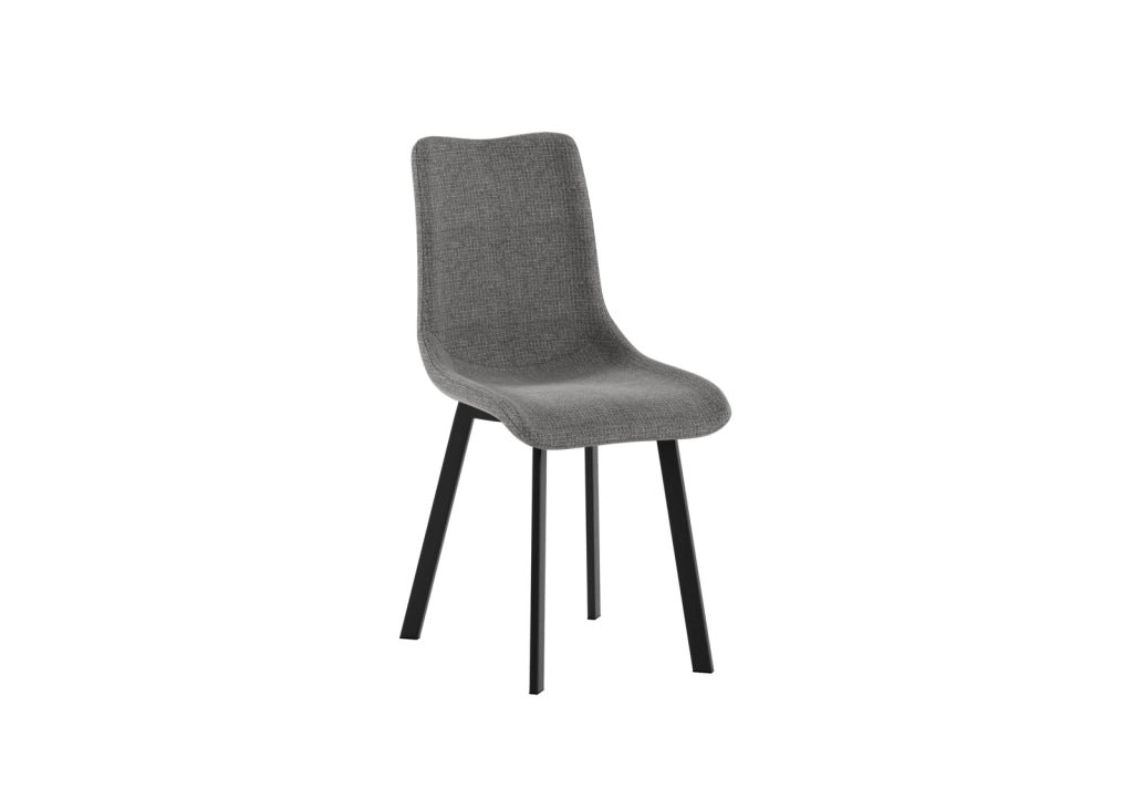 Set 4 Sedie Iris 45x56x86 cm in Tessuto Easy-Clean Grigio Scuro