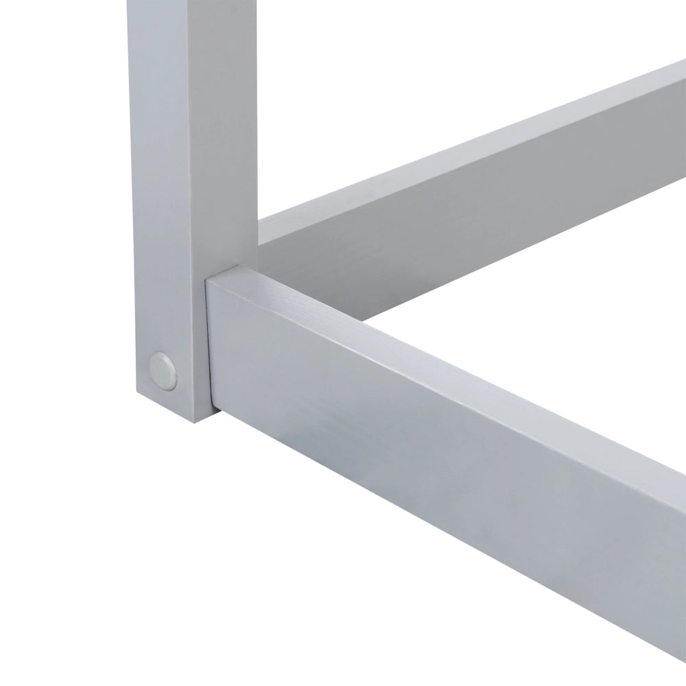 Letto a mezza altezza con rete a doghe 90 x 200 cm Struttura per bambini in legno di pino grigio