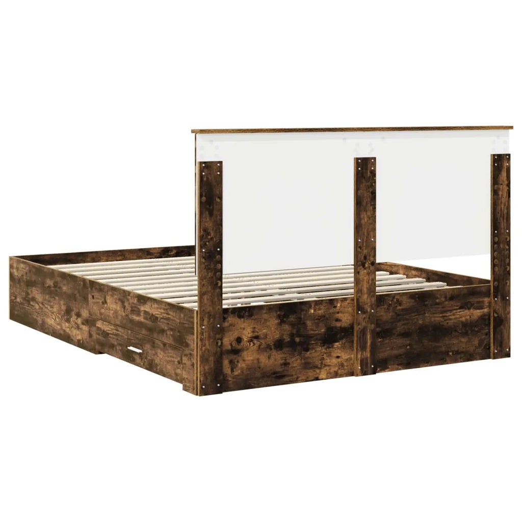 Struttura del letto Rovere fumé 150 x 200 cm Legno multistrato 3411293