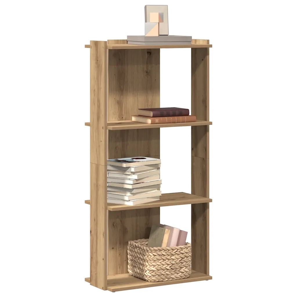 Libreria a 3 Ripiani Rovere Artigianale 60x30x120 cm Truciolato