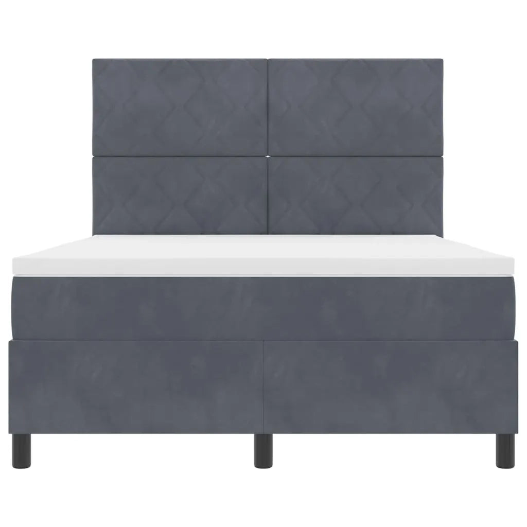 Letto a Sorgente LED Grigio scuro 160 x 200 cm Velluto 3343389