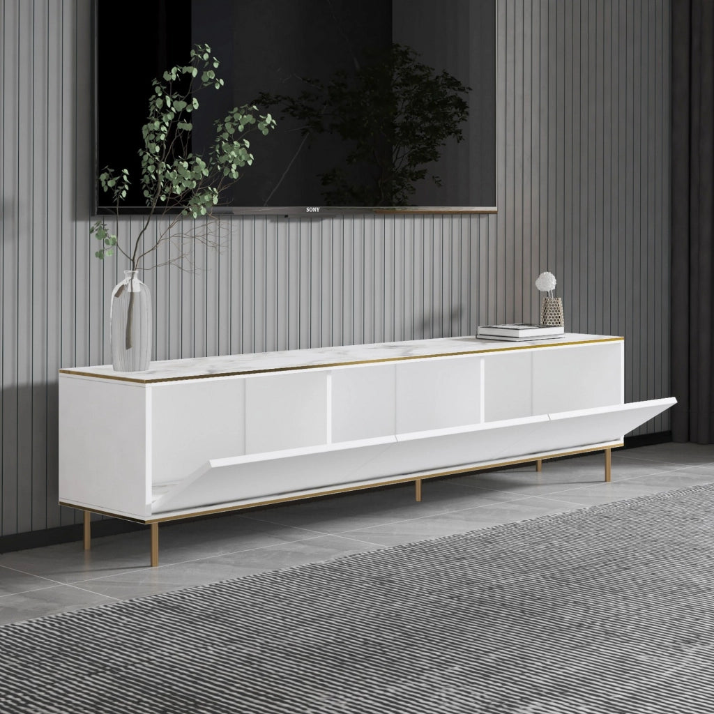 Sassello, Mobile Porta tv 3 Ante, 180x35x45h cm Bianco