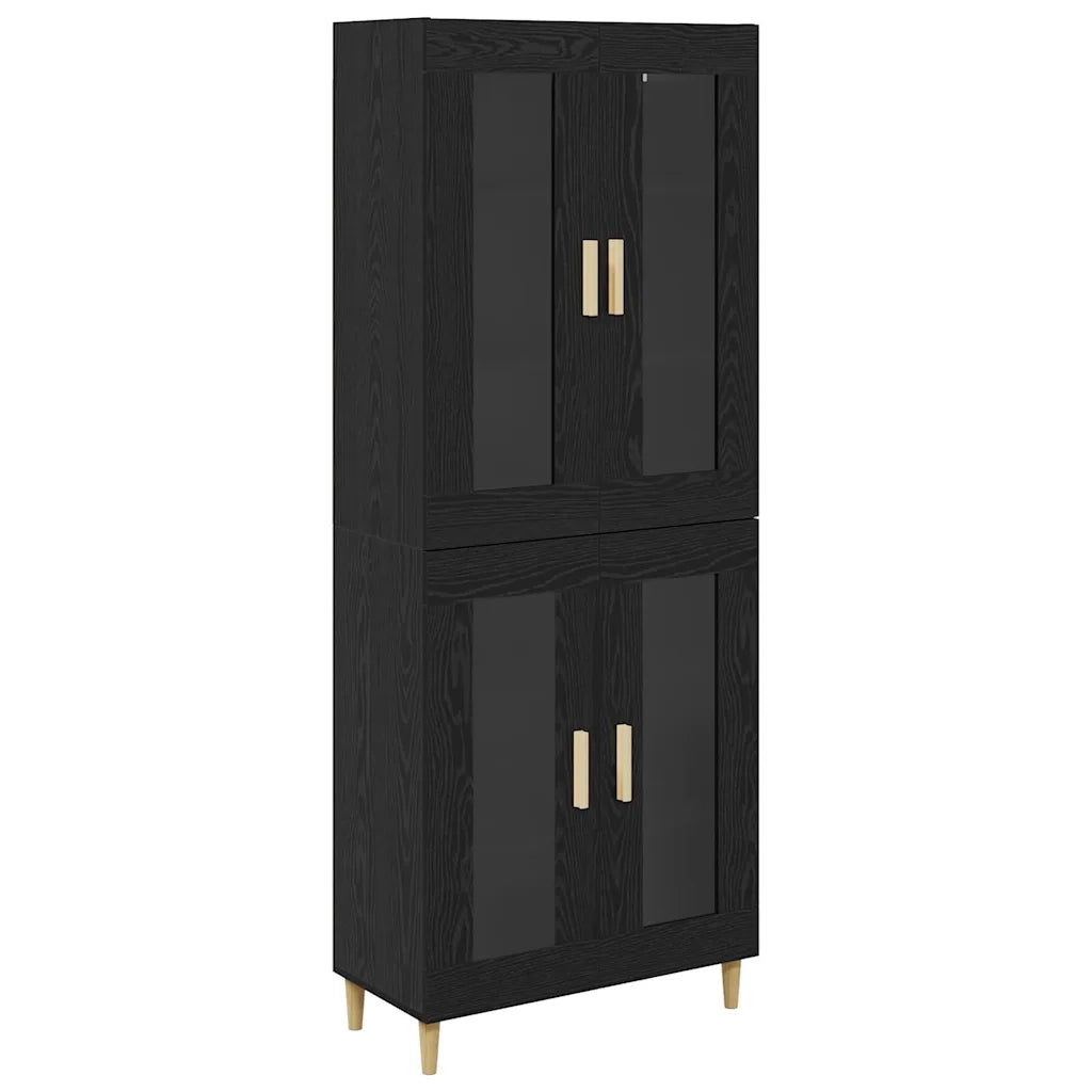 Credenza Rovere Nero 69,5 x 34 x 180 cm Legno multistrato 3416205