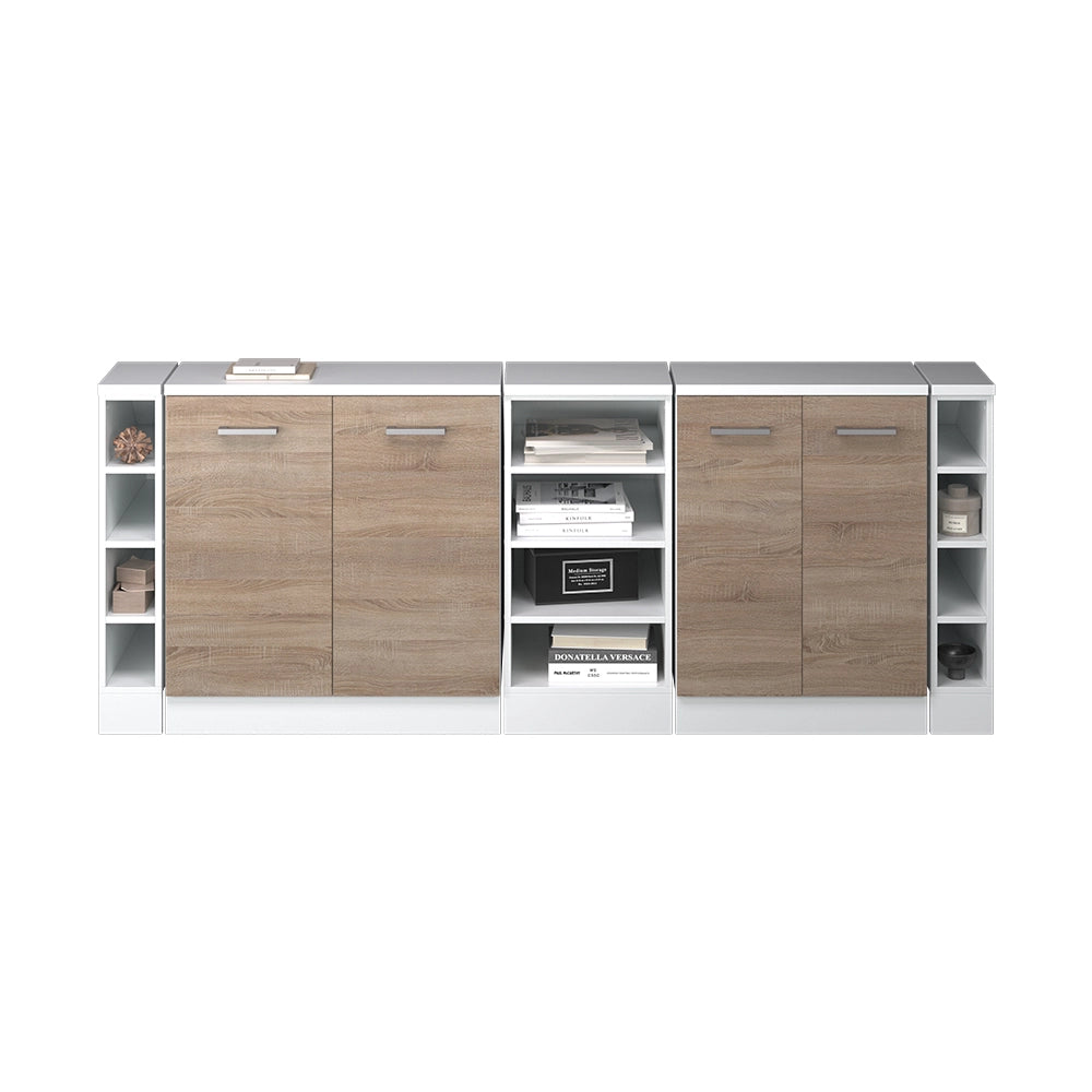Set di mobili sottotetto Rion Sonoma/Bianco 210 cm Set di 5 carcasse armadio profondità 60 cm Vicco