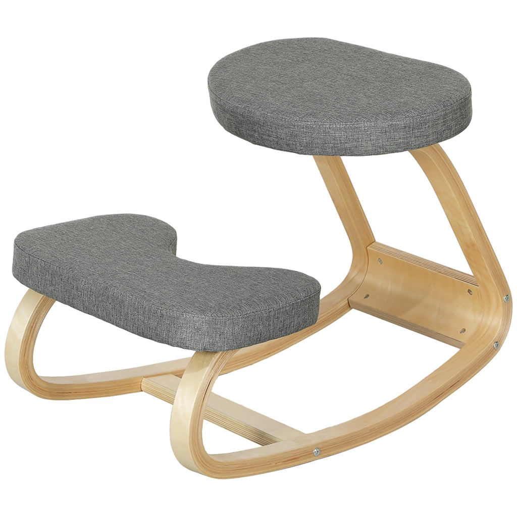 Sedia ergonomica inginocchiatoio ¨C Xylo ¨C legno basculante grigio per ufficio