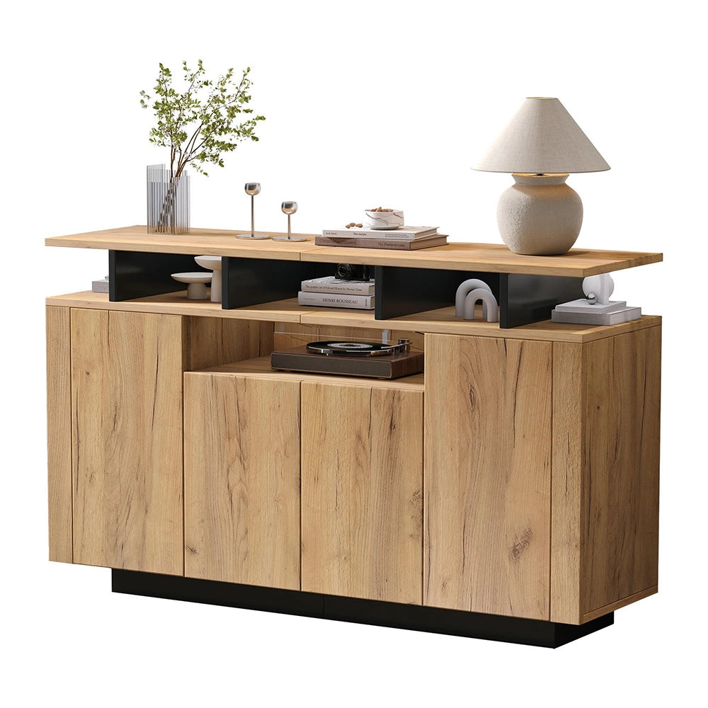 Com貌 - Xylo - 4 ante 3 ripiani 120x40x85cm colore naturale