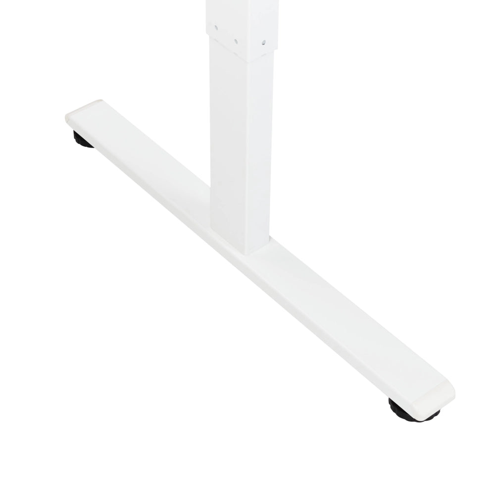 Scrivania elettrica regolabile a forma di L 160 x 59 cm Piano bianco e nero lato destro stile moderno