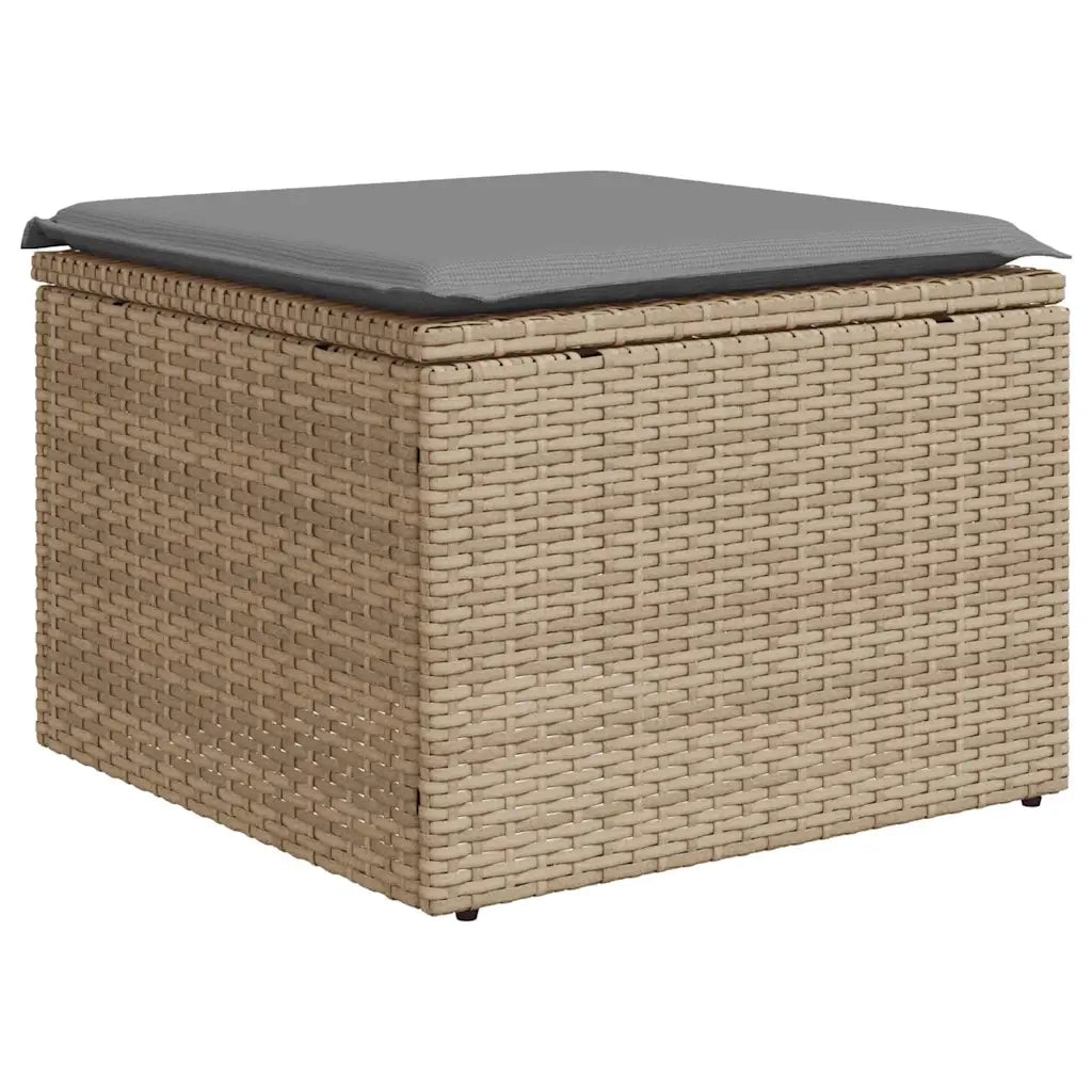 Set Divani da Giardino 7pz con Cuscini Grigio Chiaro Polyrattan