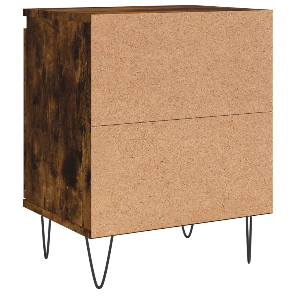 Comodino Rovere Fumo 40x30x50 cm in Legno Multistrato 826838