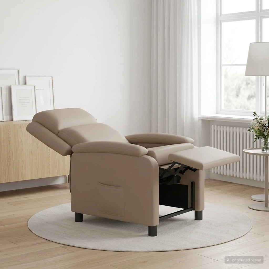 Divano Sedia-Poltrona reclinabile Cappuccino Similpelle 462481