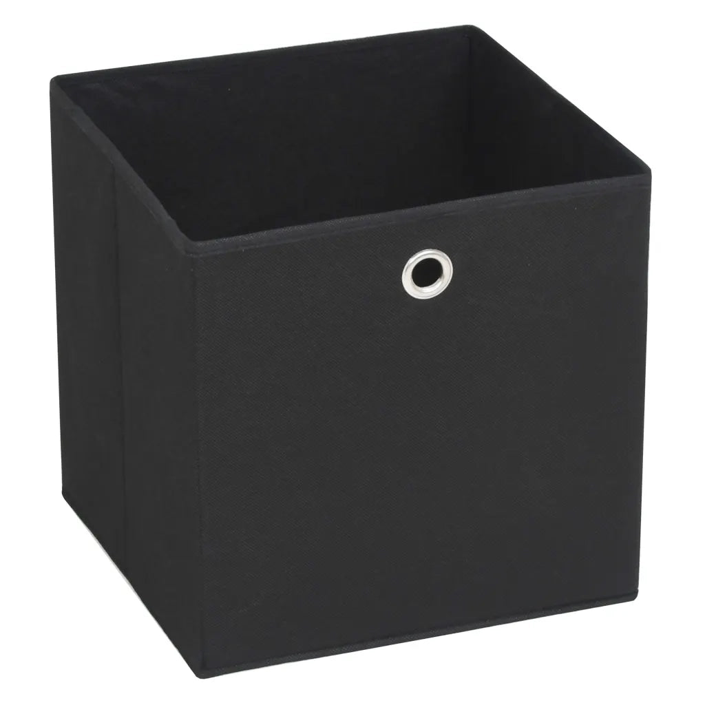 Contenitori 4 pz in Tessuto non Tessuto 28x28x28 cm Nero 325187