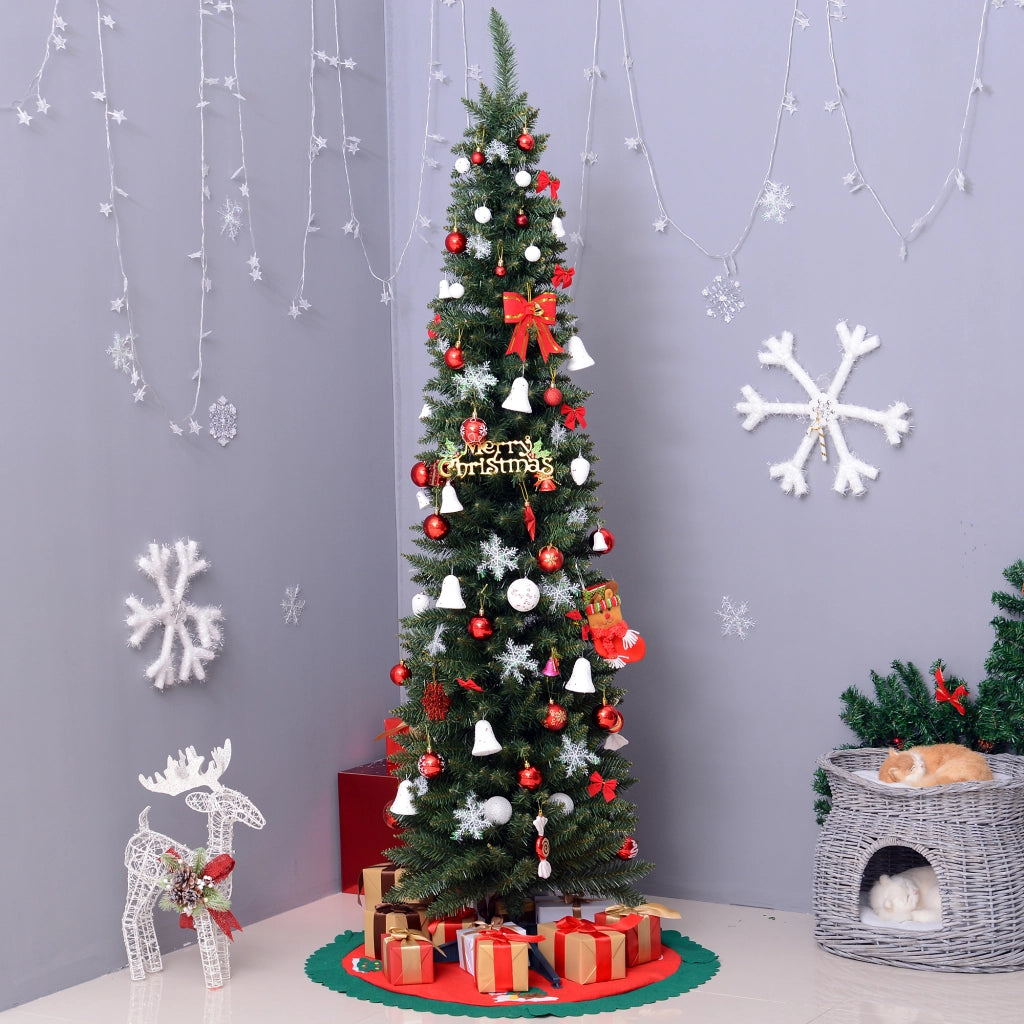 Albero di Natale Artificiale Stretto 180 cm ¨C zephmum ¨C Verde con 390 Rami e Base Scomponibile
