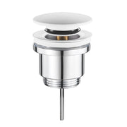 Piletta click clack universale in bianco opaco per lavabi con o senza troppopieno