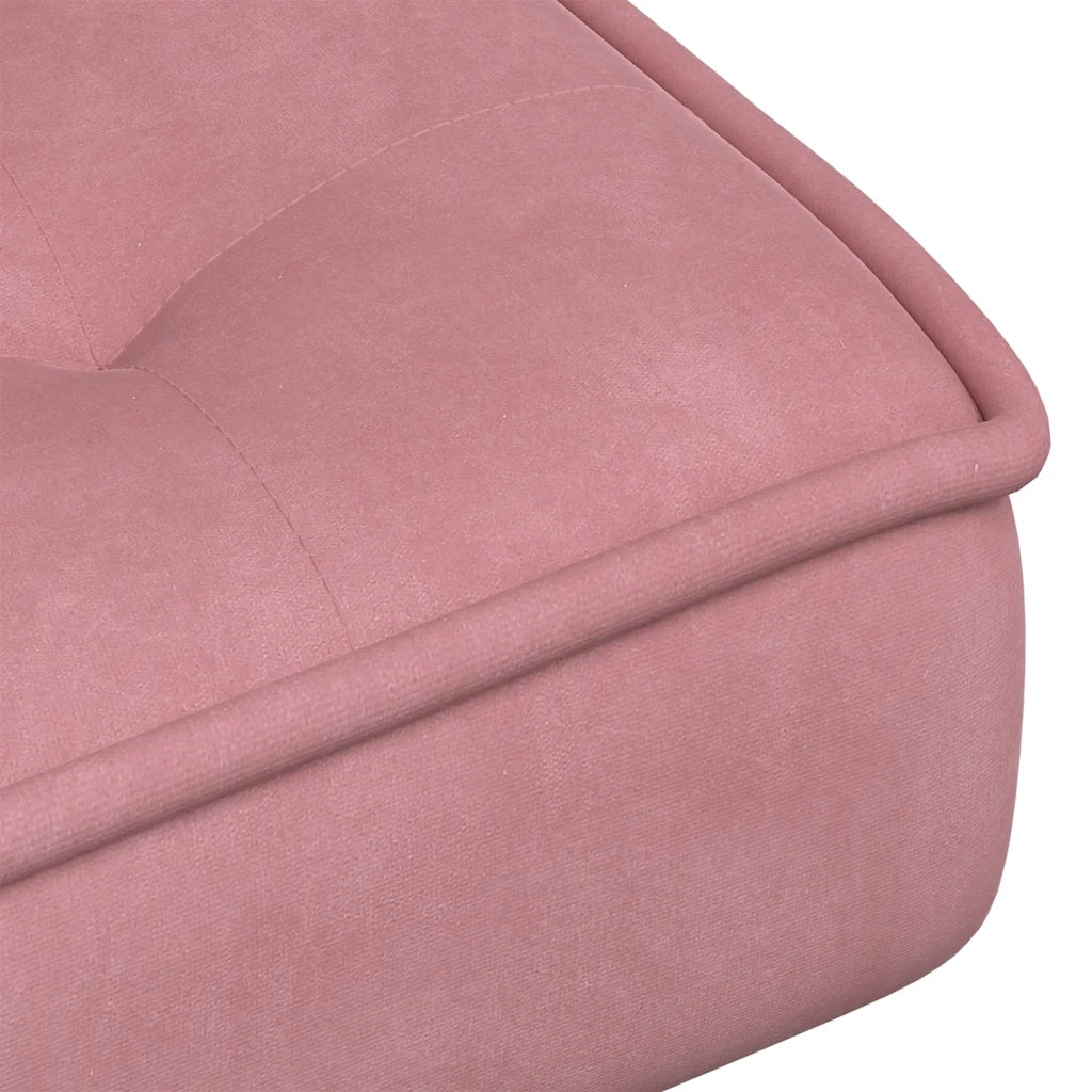 Divano Sedia-Poltrona Relax con Poggiapiedi Rosa in Velluto 648749