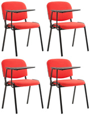 Set di 4 sedie Ken in tessuto con tavolo pieghevole rosso