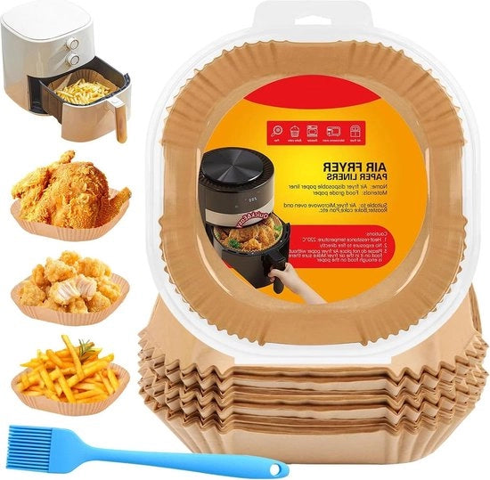 200 pezzi di carta per forno ad aria per cibi da 20-24 cm - carta per forno antiaderente per scatole da imballaggio - carta per forno ad aria - carta per liner - compatibile con spugne per forno in silicone