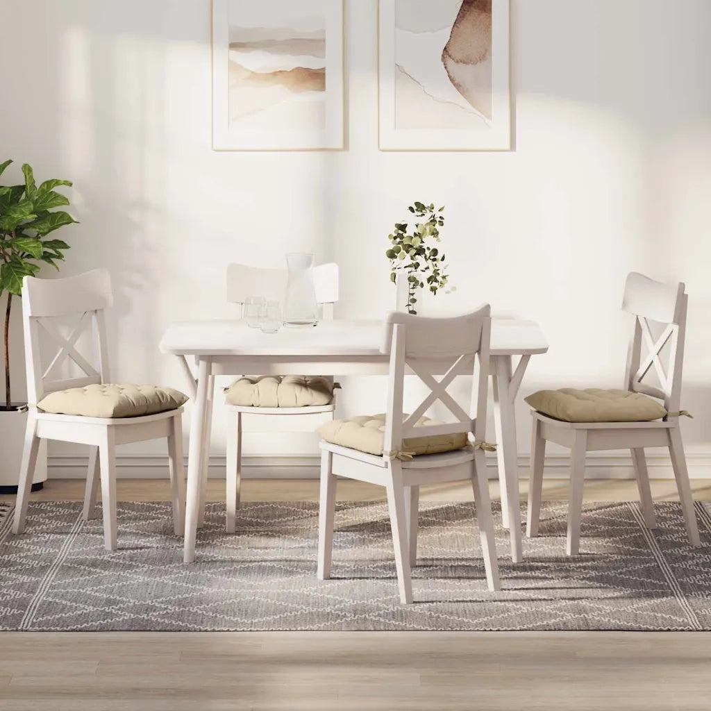 Cuscini per Seduta 4 pz | Cuscini per sedie Crema 40 x 40 x 6 cm Microfibra
