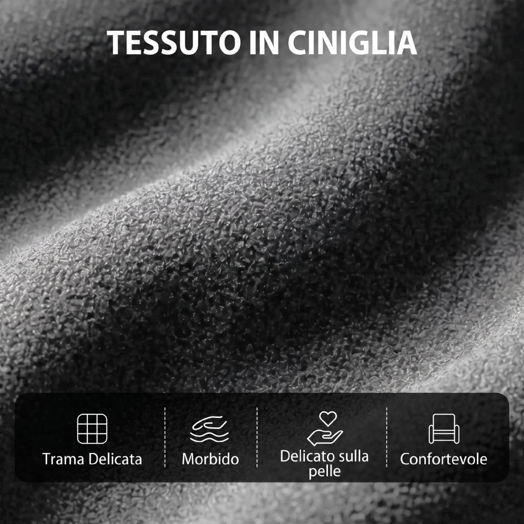 Poltrona Massaggiante  66x91x108 cm Reclinabile a 160° con Poggiapiedi e Telecomando in Ciniglia Grigio Scuro