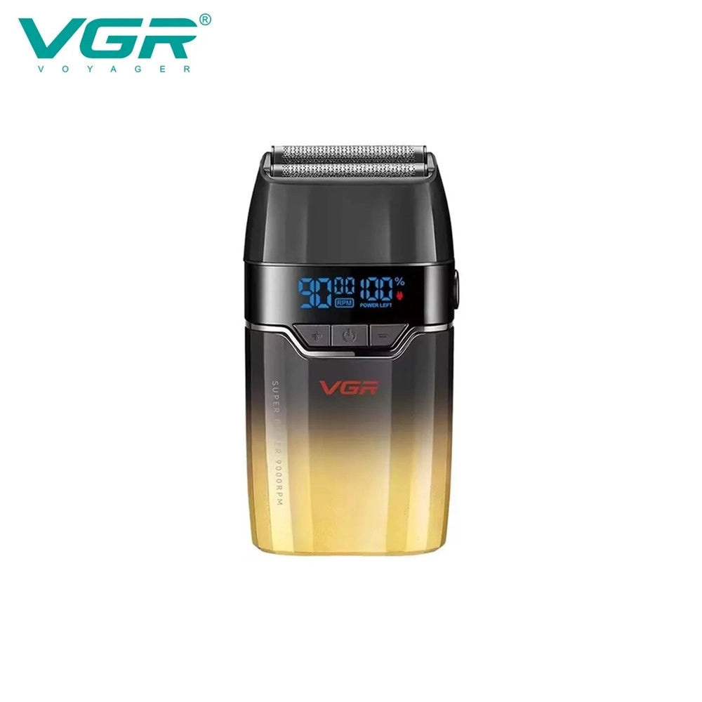 Trade Shop - Tagliacapelli Professionale Foil Shaver Vgr V-308 – Rasoio A Lamina Barber - Oro
