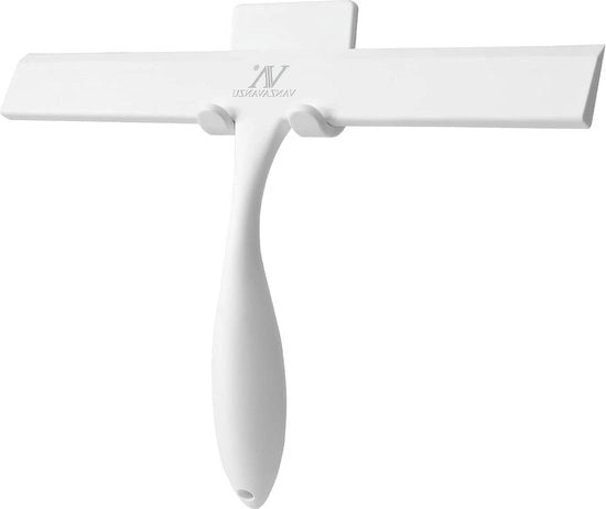 Spazzola per doccia in silicone da 11 pollici - maniglia anti-ossidazione - filo di sospensione per specchio - supporto per piastrelle - accessorio per la pulizia della doccia e la sicurezza nel bagno