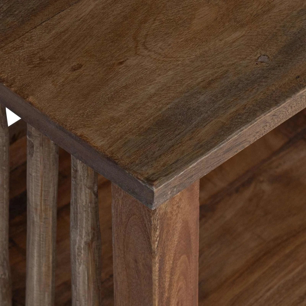 Comodino Marrone 30 x 30 x 47 cm Legno Recuperato Massello 42012370