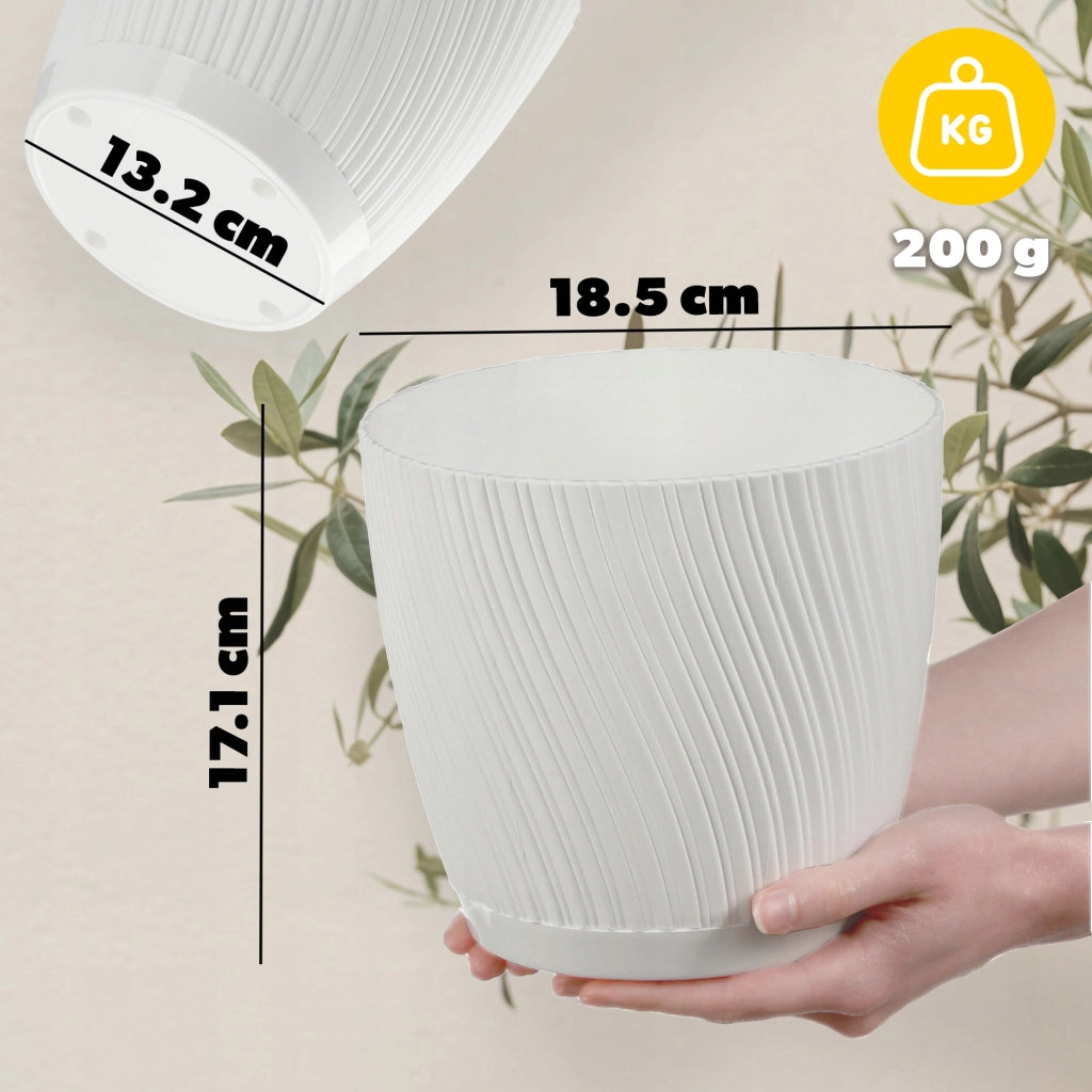 Vaso da fiori KADAX con supporto, coperchio, ciotola rotonda, 19 cm, bianco