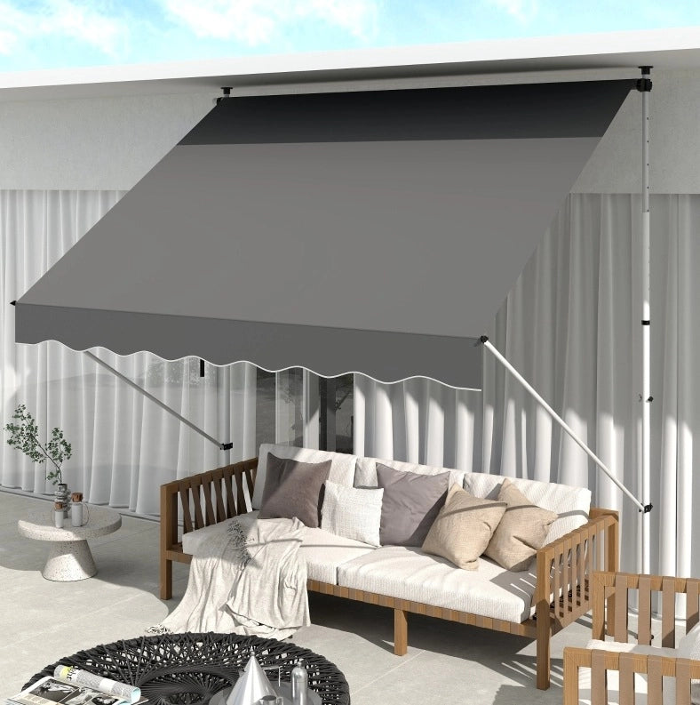 Tenda da sole autoportante 300x150 cm con manovella; struttura in metallo; grigio