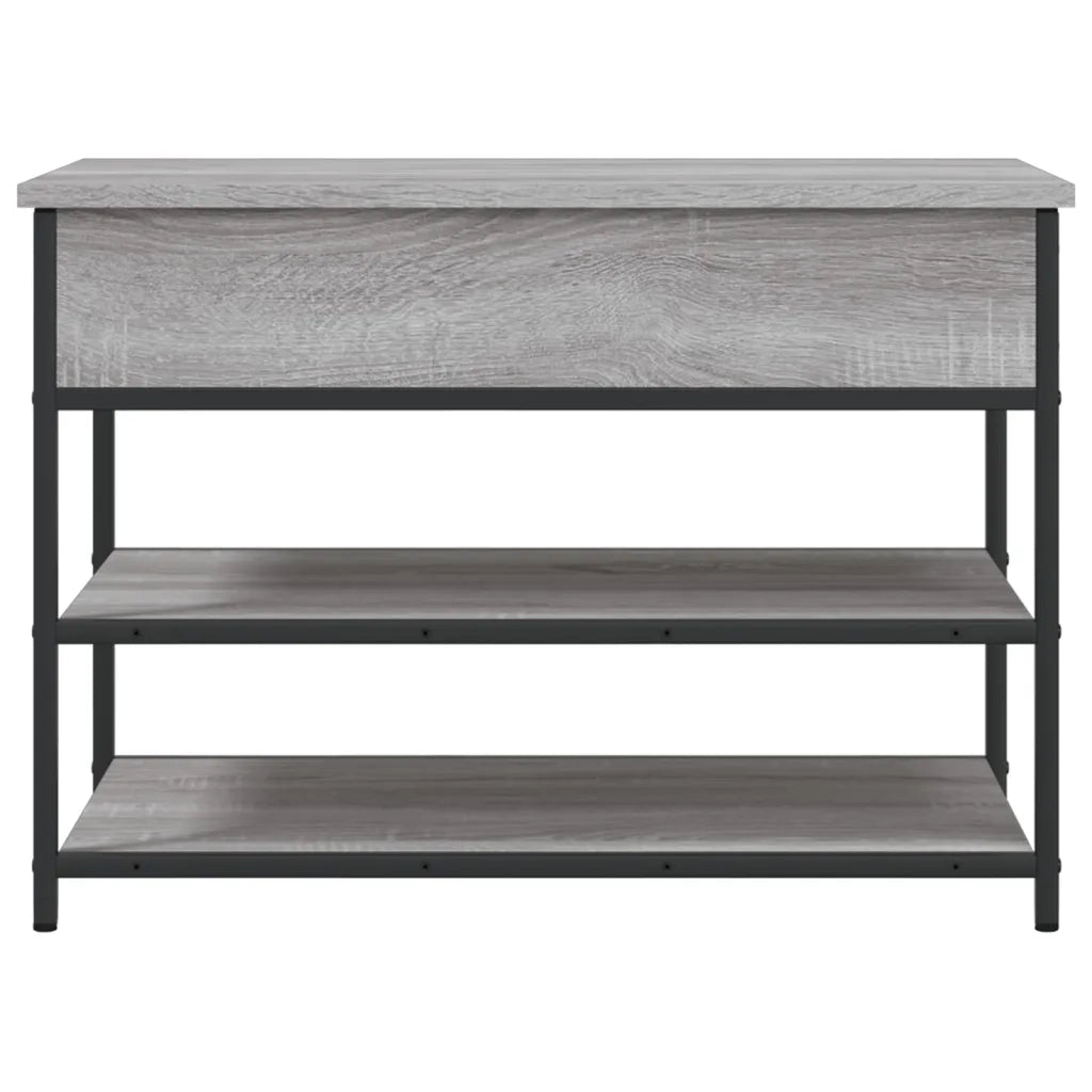 Panca Porta Scarpe-Sgabello-Panca Scarpiera Grigio Sonoma 70x42,5x50cm Legno Multistrato