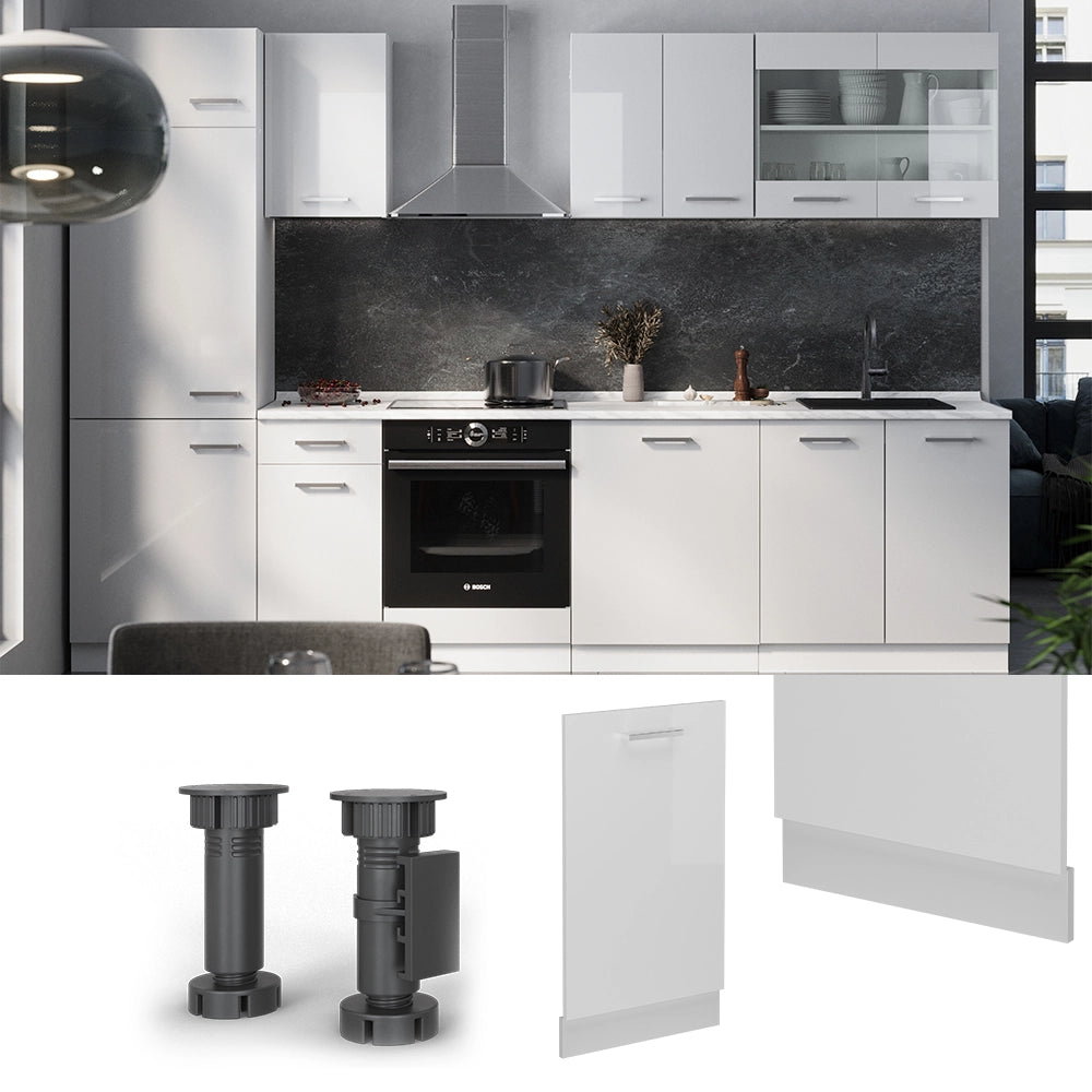 Vicco Coperchio per lavastoviglie Bianco lucido 45 cm , PL Rovere