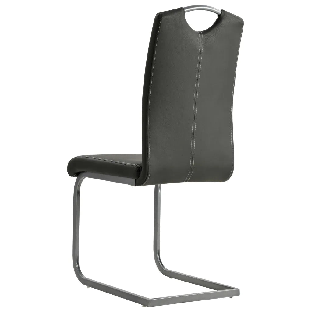 Sedie da Pranzo a Sbalzo 2 pz Grigie in Similpelle cod mxl 9606