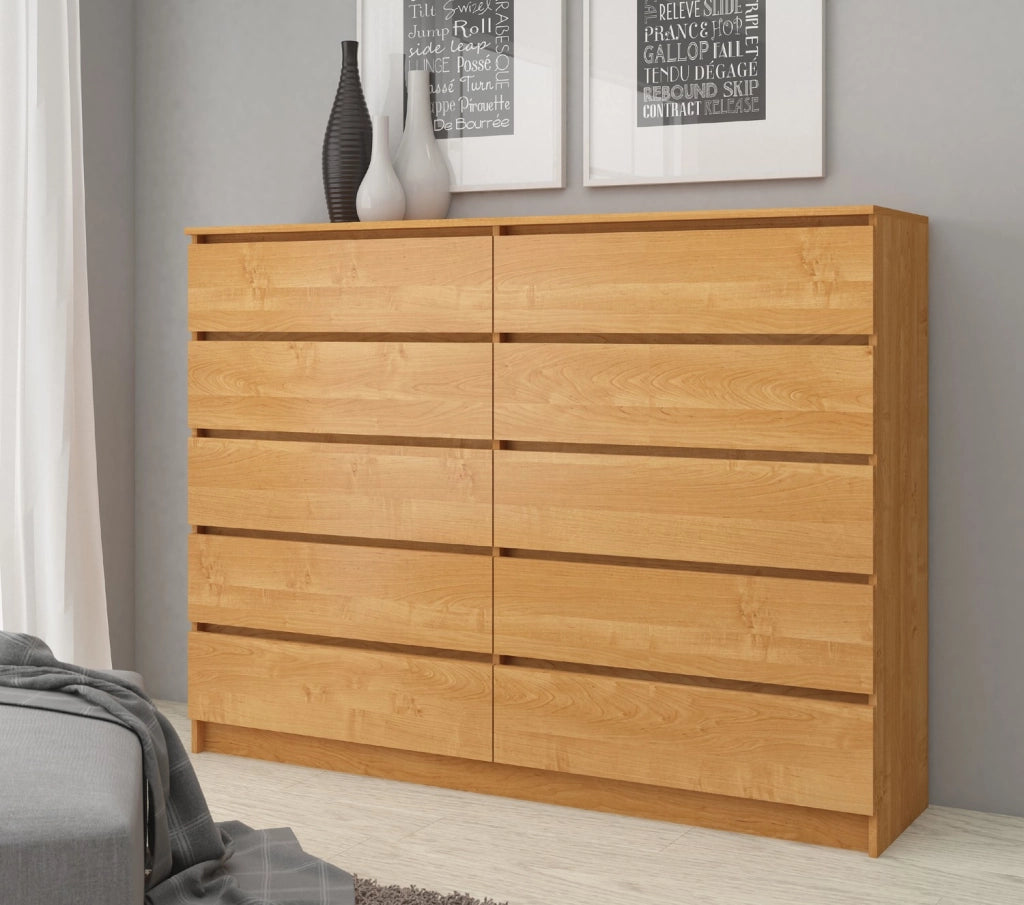 Cassettiera AKORD K160 Ontano 160 cm 10 cassetti 160x40x121 cm