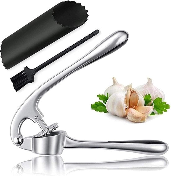 Strumento per l'estrazione della pasta d'aglio e la macinazione - Utensile di cucina pratico con schiaccia aglio - Spatola per aglio in acciaio inox