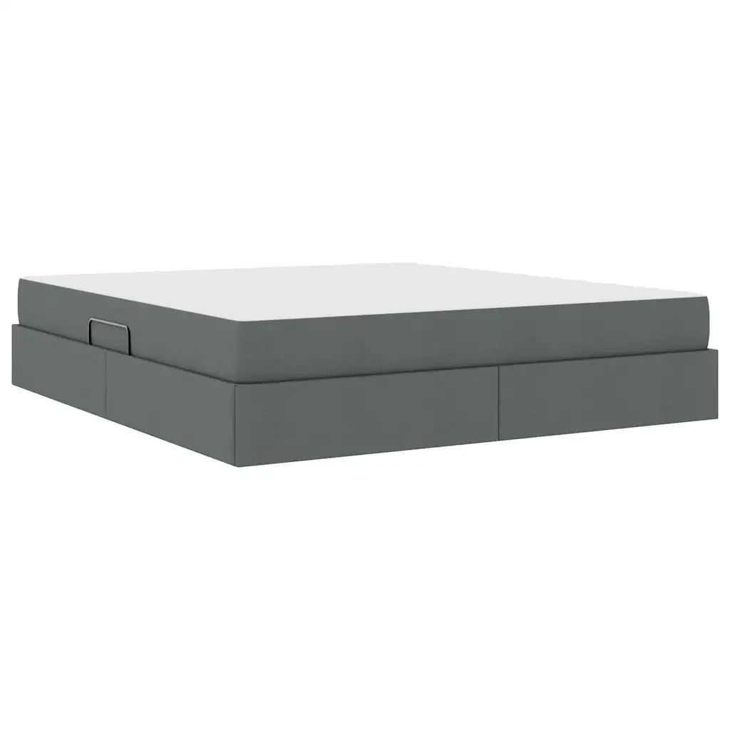 Letto con contenitore e materasso Grigio scuro 180 x 200 cm 3399677