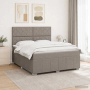 Letto box spring con materasso Tortora 180 x 200 cm Tessuto 3454208