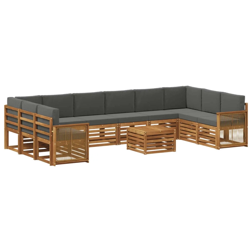 Set di divani da esterno 8 pz Naturale e Antracite 3384928