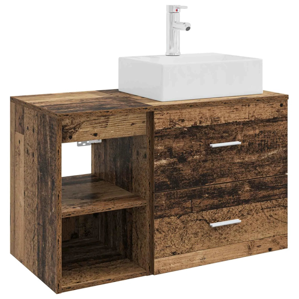 Set di mobili per il bagno 2 pz Legno antico 3403894