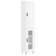 Buffet credenza cassettiera mobiletto mobile contenitore organizer cucina soggiorno lucido 34,5 x 34 x 180 cm legno ingegnerizzato bianco 02_0032930