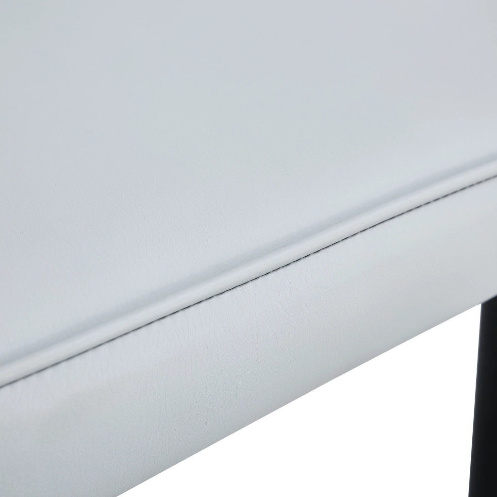Set di 2 sedie da pranzo con schienale ergonomico e seduta imbottita in PU e metallo grigio chiaro e nero