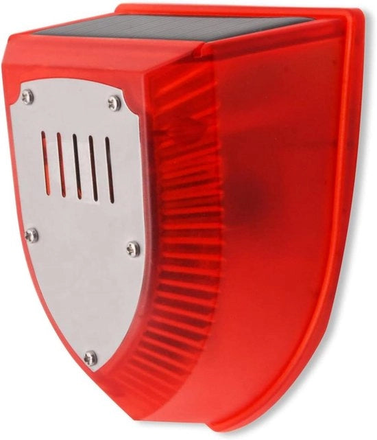 Allarme Esterno Acustico 129dB Luce Stroboscopica Luce di Avviso Lampada 3 Modalità di Funzionamento per Casa Agriturismo Casa Giardino Stalla Solare