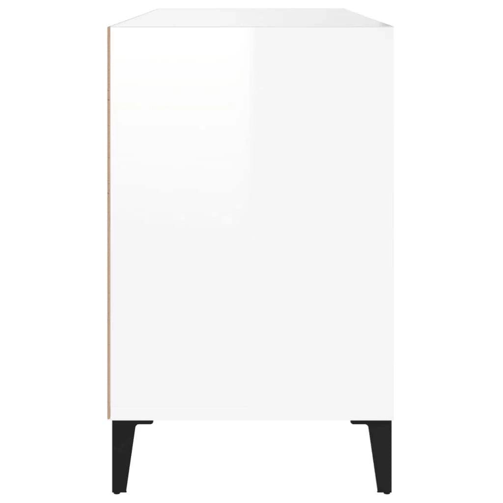 Scarpiera mobile contenitore per scarpe mobile contenitore per ingresso/corridoio/soggiorno finitura lucida 102 x 36 x 60 cm legno ingegnerizzato bianco 02_0021286